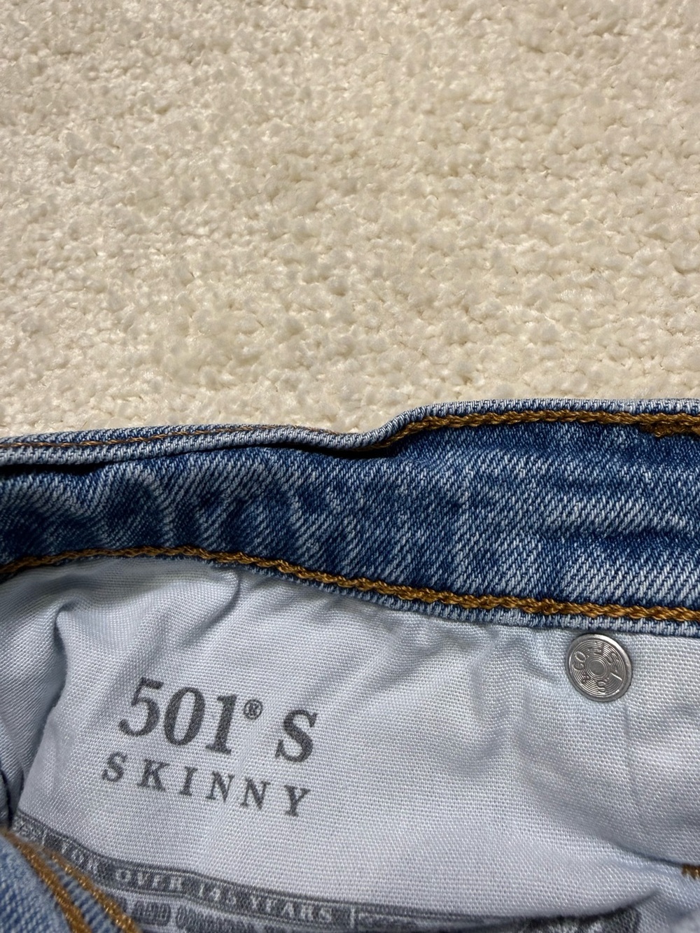 Levi's 501 S Skinny Premium Medium Blue Denim Jeans Size 28 6 - Picture 8 of 10